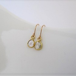 slice diamond K18＆K10/pierced earrings 第1張的照片