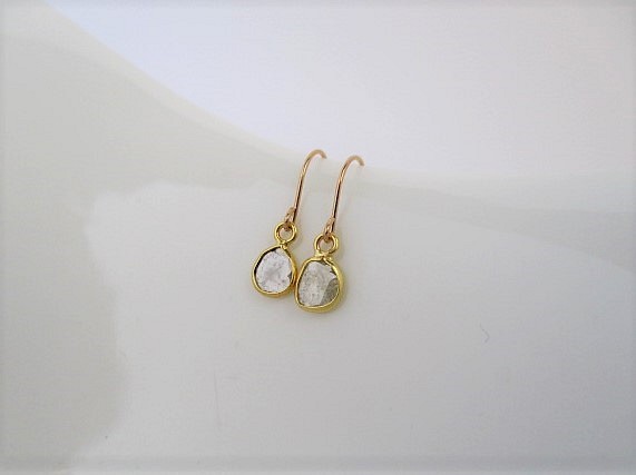 slice diamond K18＆K10/pierced earrings 第1張的照片