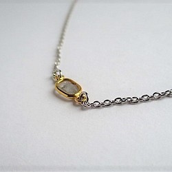 slice diamond K18＆silver925/necklace（another type） 第1張的照片