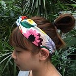 熱帶島嶼 綁帶式髮帶 handmade hairband 第1張的照片