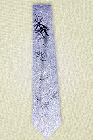 西陣織ネクタイ　手描き　『竹』墨絵　受注作品 1枚目の画像