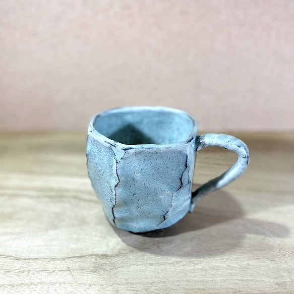 マグカップ(大) 粉引きビードロ釉ロックマグカップ - 1