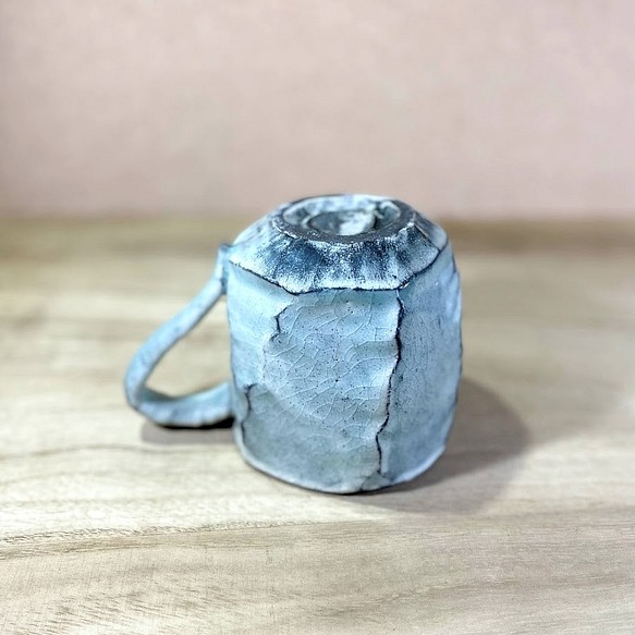 マグカップ(大) 粉引きビードロ釉ロックマグカップ - 4