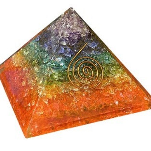 オルゴナイト 天然石 ピラミッド型 電磁波防止 7色 チャクラストーン 