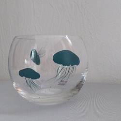 [グラス]　まんまる漆絵グラス　海月 (Ａ) 1枚目の画像