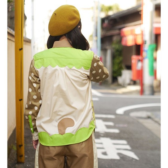 コットン素材　アニマル柄　ドット丸ポケットシャツ　メンズ・レディース ファッション　 1枚目の画像