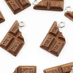送料無料　チャーム　チョコ　食べかけの板チョコ　10個　22x13　チャームパーツ　チョコレート　AP1427 1枚目の画像