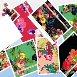 スペイン製カットクロス/はぎれ/クレスポン/コチーボ/ポリエステル/花柄　9種類セット 1枚目の画像