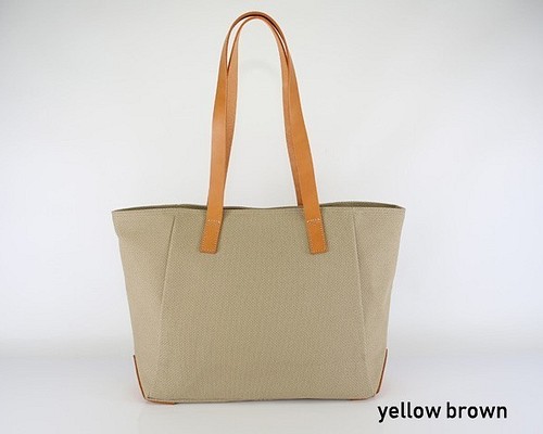 日本最古の帆布 松右衛門帆 Combi tote yellow brown トートバッグ