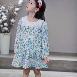 日本細支棉 秋草洋裝 6歲(130cm)～7歲(140cm） 第1張的照片