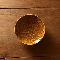 カフェタイムにおすすめ　器のレリーフパターンが可愛い　益子焼マルチプレート（茶） 1枚目の画像