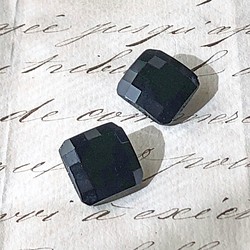 Glass Buttons Square 約15mm [BTN-015]＊2個＊Vintage＊ 1枚目の画像