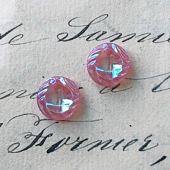 Vintage Glass stones Round 約11mm [GLS-048]＊2個＊ 1枚目の画像
