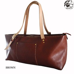 &quot;slowH&quot; &quot;Fifteen&quot; leather tote bag/BROWN &lt 第1張的照片