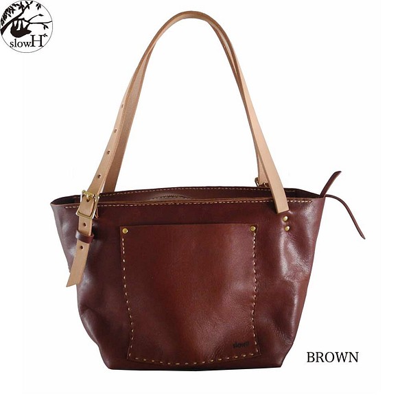 &quot;slowH&quot; &quot;Sixteen&quot; leather tote bag/BROWN &lt 第1張的照片