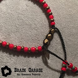 【BG】White hearts beads & Brass bracelet 〈BG16B0021〉ブレスレット 1枚目の画像