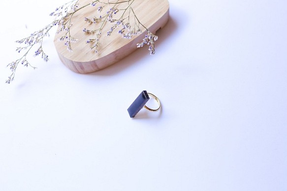 312-r傳統文化產品美濃潔具Tajimi長方形瓷磚戒指，戒指（免費尺寸）※帶證書335 第1張的照片