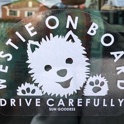 送料無料 2枚セット ウエスティ オン ボード ドライブ ケアフリー  屋外用 車 ステッカー ペット 犬 ドッグ 1枚目の画像