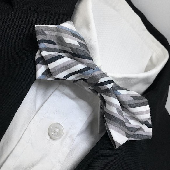 [含運費]彩色領結領結棉質領結/領結/單色/灰色 第1張的照片