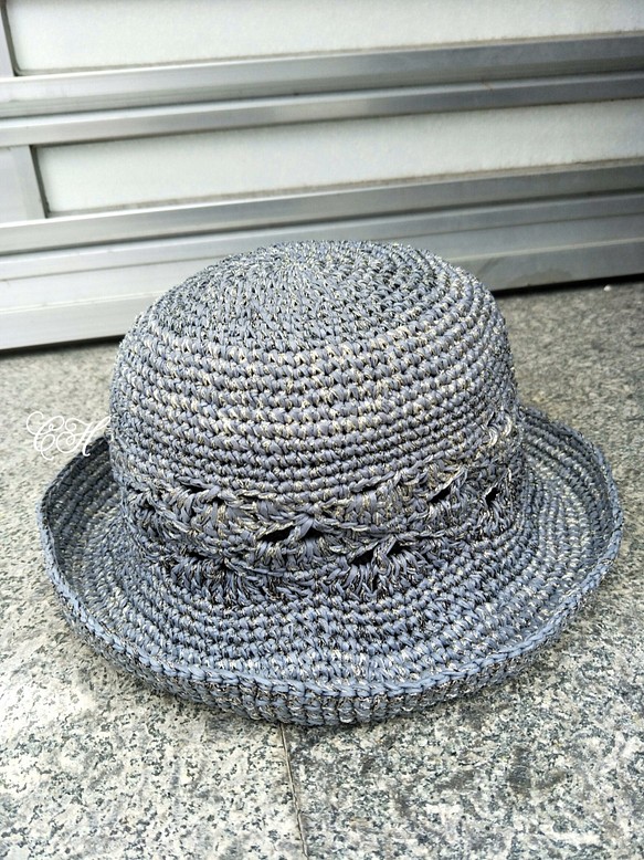ÇChelseaHandmade率フラワー織りの帽子 1枚目の画像
