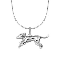 狗 純銀 項鍊 獵犬  silver necklace chain - 跑跑 第1張的照片