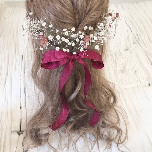 リボンいっぱい seetピンク髪飾り ヘッドドレス ヘアアクセサリー 