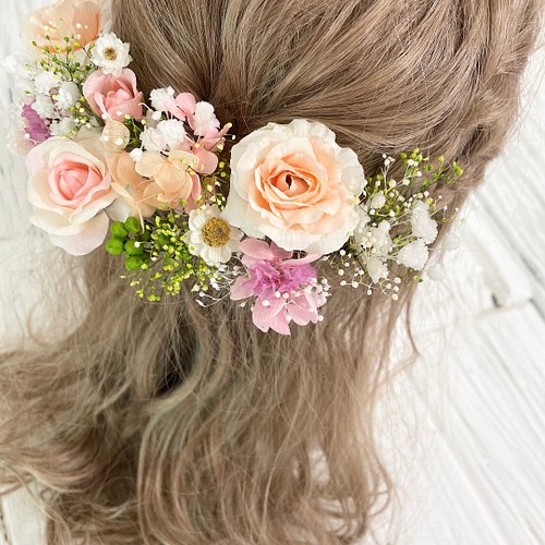 本物 サーモンピンク 髪飾り ヘッドドレス - ヘアピン - madmex.co.nz