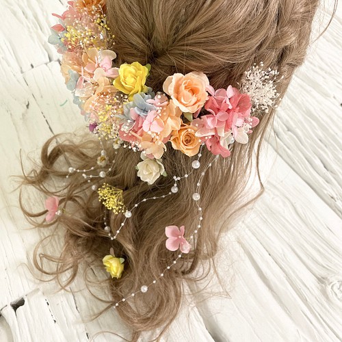 本物 サーモンピンク 髪飾り ヘッドドレス - ヘアピン - madmex.co.nz