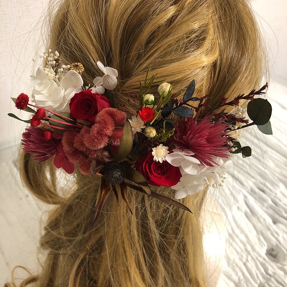 ハイクオリティ エキゾチック 髪飾り 最大70%OFFクーポン ヘッドドレス 赤 レッド