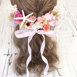 可愛い過ぎる　スターフィッシュ  髪飾り　ヘッドドレス　貝　ピンク 1枚目の画像