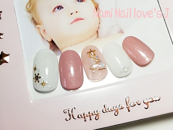 大人かわいいクリスマスネイルチップ ネイルチップ ネイルシール Nami Nail Love S J 通販 Creema クリーマ ハンドメイド 手作り クラフト作品の販売サイト