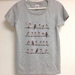 スズメTシャツ／鳥・雀 1枚目の画像