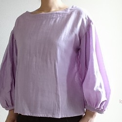 Balloon sleeve pullover  double gause lavender 1枚目の画像