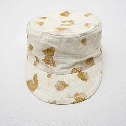 造型軍帽 / 平頂帽 -洋蔥皮植物印染~eco print 純手工車縫 第1張的照片