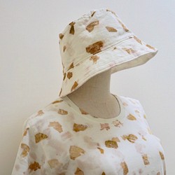 洋蔥皮植物印染~ 漁夫帽 .純手工車縫.純棉材質 第1張的照片