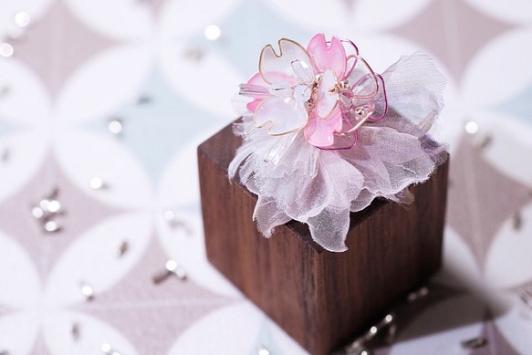 Hanakin花金  blossom 粉櫻 手作樹脂飾品耳環（單顆） 第1張的照片