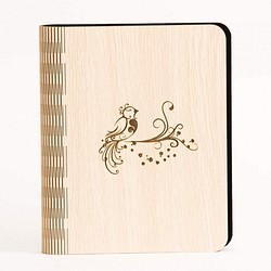 木材式A5ノート[カスタム色やパターンJieke─1を置き換える]  - オウムのノートブック/文房具/ギフト/贈り物を合理化 1枚目の画像