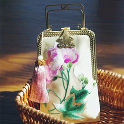 手縫い蘇州刺繍バッグ 刺繍鞄 1枚目の画像