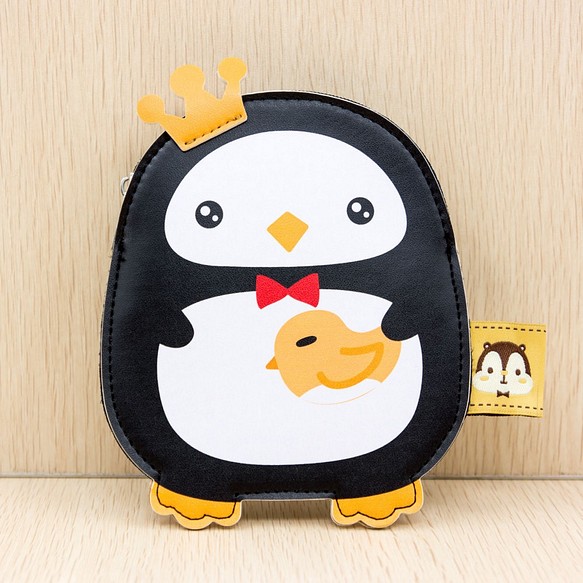 可愛企鵝Kily人造皮革零錢包連證件套及伸縮扣 - G008SQB 第1張的照片