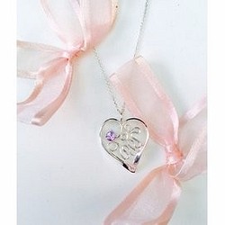 紫色戀曲 心型銀飾項鍊 │手工限量情人節商品 第1張的照片