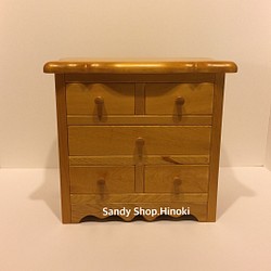 台灣檜木（Hinoki)5抽小櫃-花邊 第1張的照片