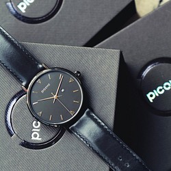 【PICONO】Amour 系列黑色真皮手錶對錶 / BU-8301 第1張的照片