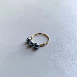 vintage M.H triple pearl ring (gray) (#4/#7) 1枚目の画像