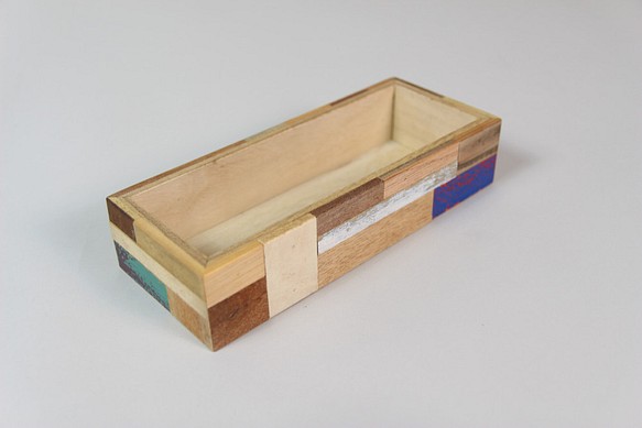 木のパッチワーク　カトラリーケース1 / Setouchi Craft / Patchwork Wood 1枚目の画像