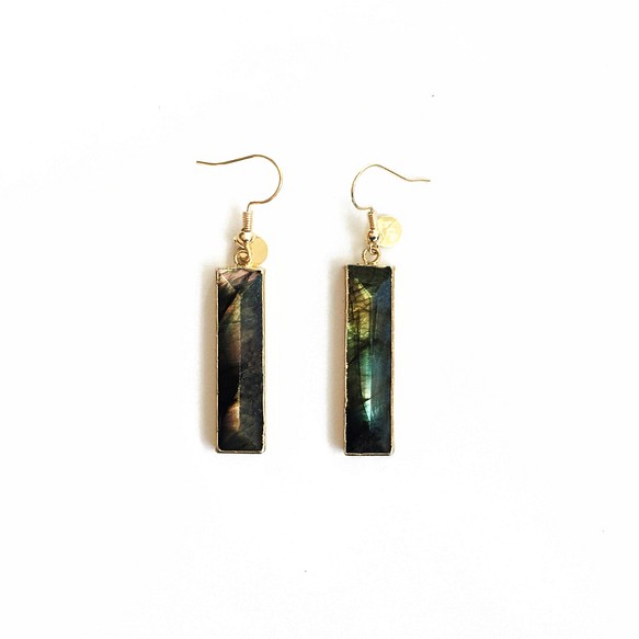 14k-karat gold moonstone earrings（Retail for single） 1枚目の画像