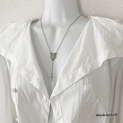 オールステンレス製 ロザリオ風ネックレス ネックレス・ペンダント