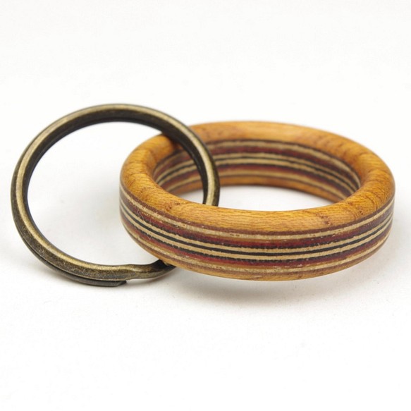 horisontal stripe wooden ring　WR-KK 1枚目の画像