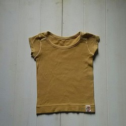 新月のけやき染め　赤ちゃん用Tシャツ　オーガニックコットン 1枚目の画像