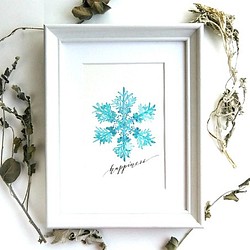 冬のインテリアフレーム「雪の結晶」◆ラッキーモチーフ 1枚目の画像
