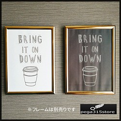【送料無料】アートポスター　モノトーン　Coffee　A4サイズ　白黒２枚セット 1枚目の画像